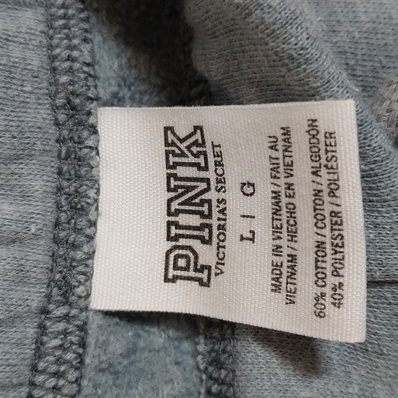 Victoria’s Secret PINK Grey Love Pink Boyfriend Sweatpants Large - Picture 7 of 11